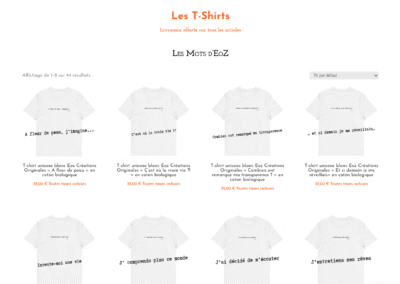 page tshirts mots d'eoz eozcréations.fr
