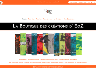 page accueil eoz créations