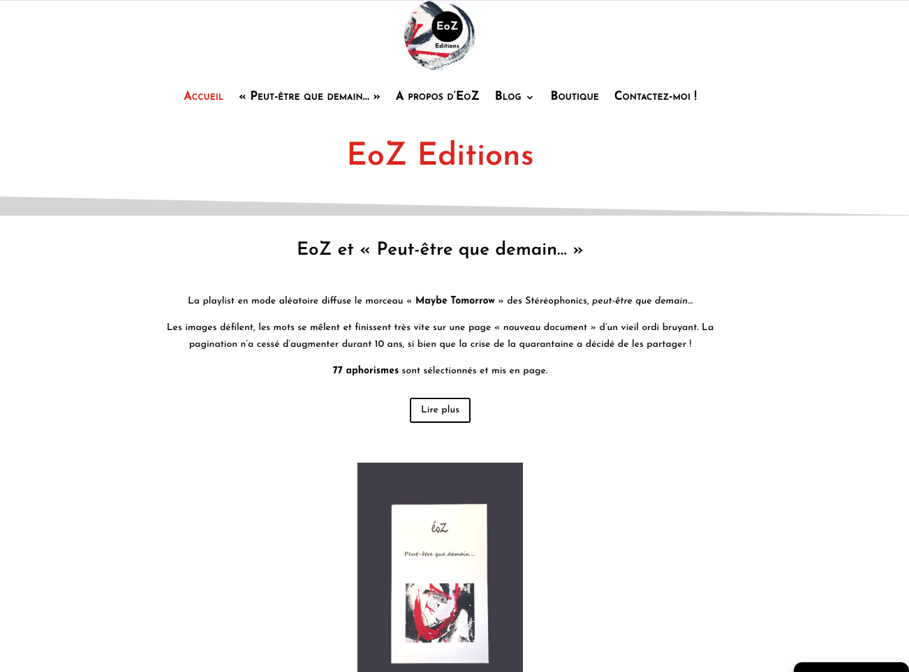 page accueil eoz editions